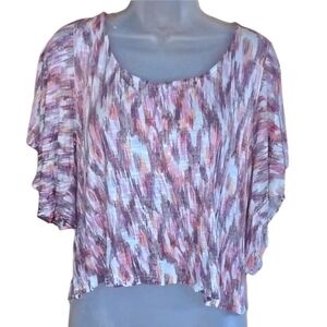 American Rag Ruffle Sleeve Crop Top